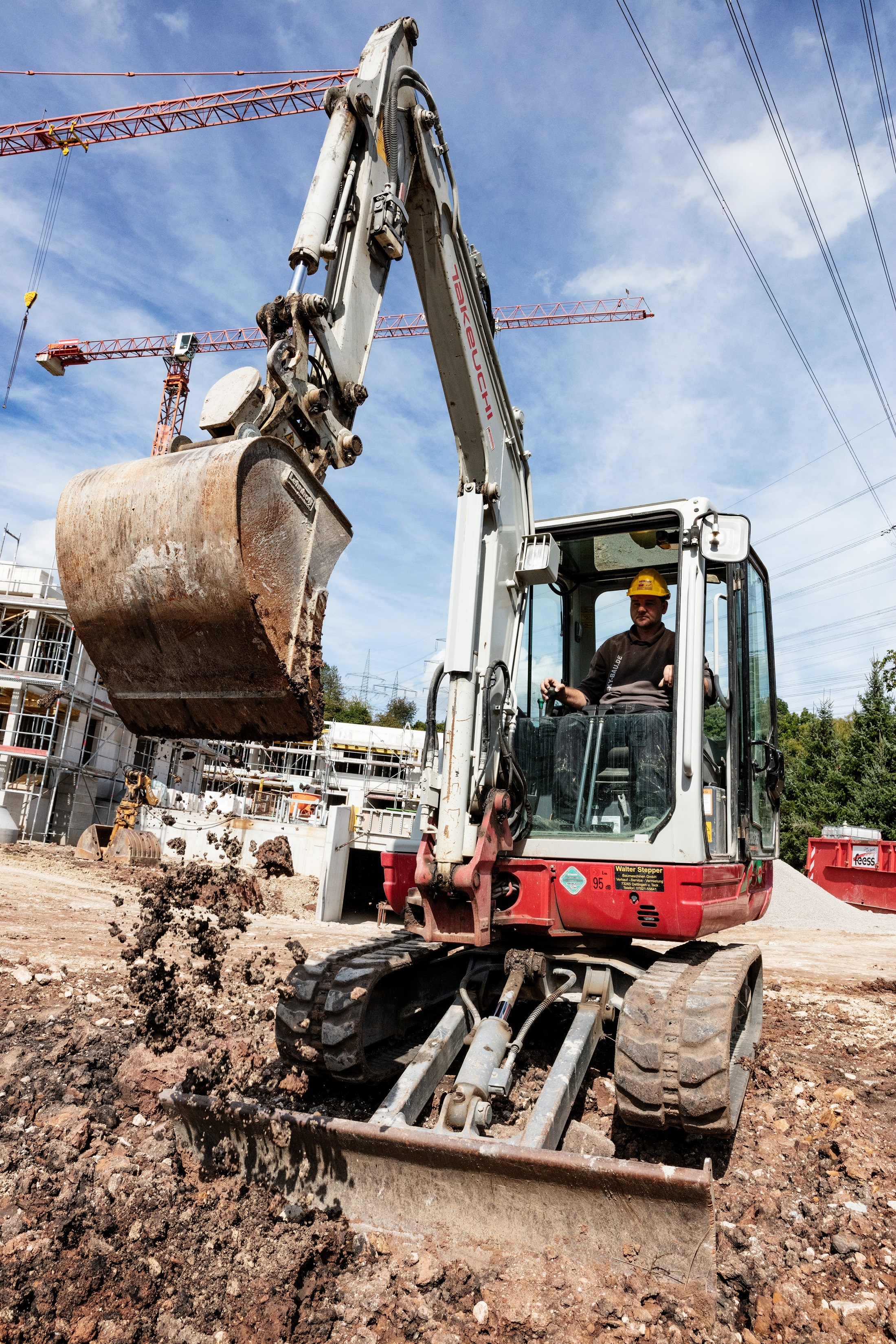 Minibagger auf der Baustelle