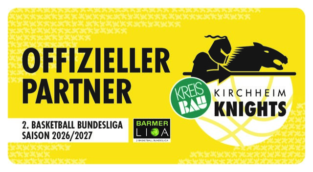 Offizieller Partner der Kirchheim Knights, 2. Basketball-Bundesliga